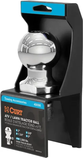 CURT 40098 Heavy-Duty ATV/UTV Trailer Balls - 20,000 lbs Towing Capacity