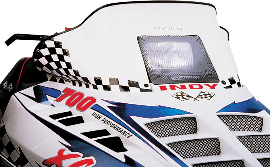 POWERMADD 11123 Smoke Tint Windshield with Quick-Release Riser Mounting - High-Impact Polycarbonate Windscreen for Powersports