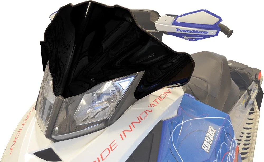 POWERMADD 12-Inch Pre-Curved Windshield - High-Impact Polycarbonate Windscreen for Powersports
