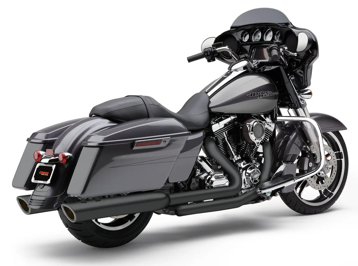 COBRA - 6108RB - 909-TWINS 4" SLIP-ONS BLACK FLH/FLT 17-22