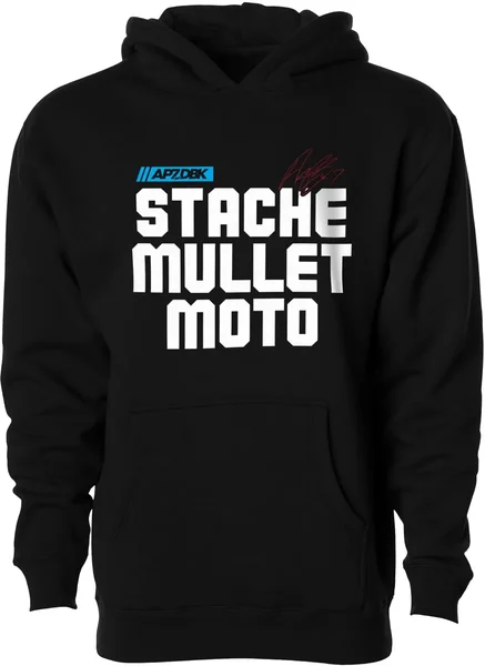 DBK - YHAP-STACHEMULL-L - Stache Mullet Moto Youth Hoodie