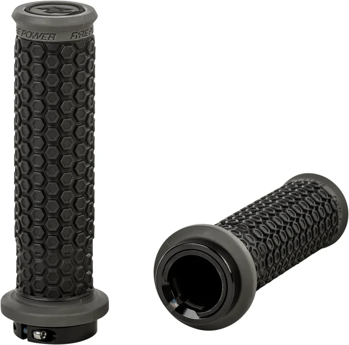 FIRE POWER - 24-0109 - PILOT ATV LOCK-ON GRIPS BLACK/GRAY