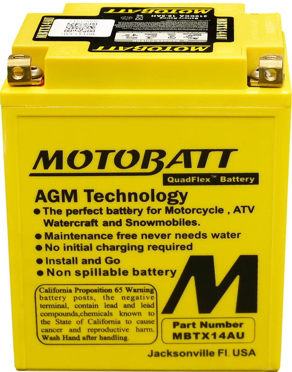MOTOBATT - MBTX14AU - MotoBatt Quadflex AGM Batteries