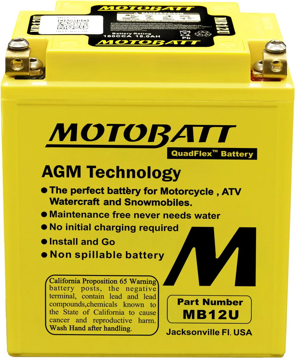 MOTOBATT - MB12U - MotoBatt Quadflex AGM Batteries