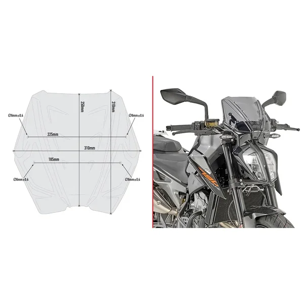 GIVI - A7708 - Windscreen Specific