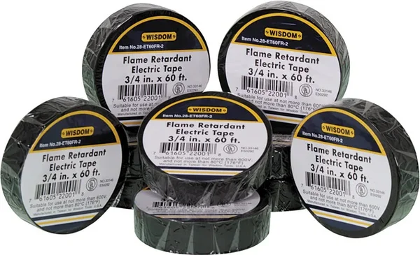 WPS 3/4" Black Electrical Tape - 60ft Vinyl Insulation Tape for Electrical Work
