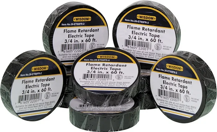 WPS 3/4" Black Electrical Tape - 60ft Vinyl Insulation Tape for Electrical Work