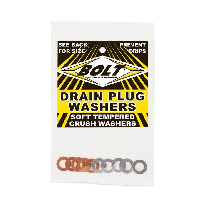 BOLT Aluminum Drain Plug Compression Washers - 8.15mm Inner Diameter for Powersports Equipment