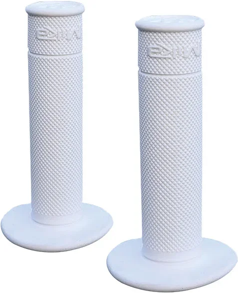 MIKA METALS White Waffle Motorcycle Grips - Enhanced Traction & Comfort for Riders