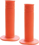 MIKA METALS Orange Waffle Motorcycle Grips - Enhanced Traction & Comfort for Riders