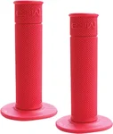MIKA METALS Red Waffle Motorcycle Grips - Enhanced Traction & Comfort for Riders