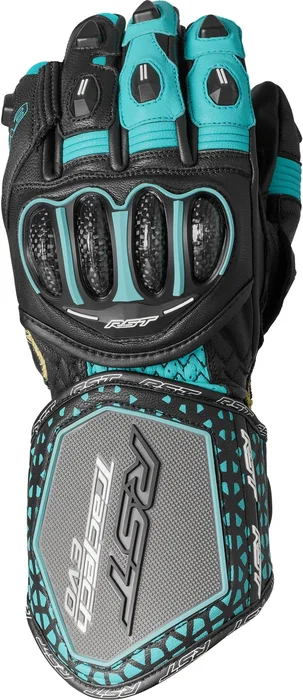 RST - 103495BLU-07 - TRACTECH EVO 4 CE LADIES GLOVE BLACK/AQUA/GREY LEATHER MD