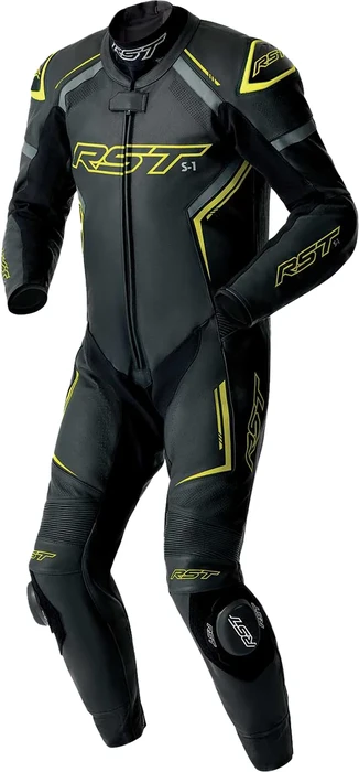 RST - 103604F.YEL-44 - S1 D3O SUIT BLK/GRY/FLO YEL LEATHER LG