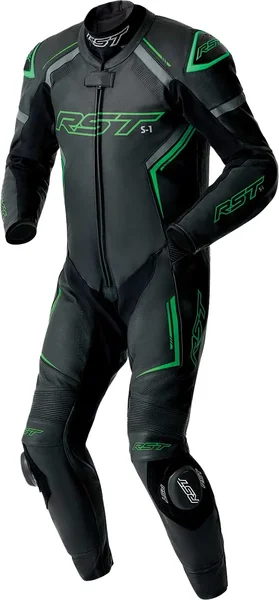 RST - 103604F.GRN-40 - S1 D3O SUIT BLK/GRY/FLO GRN LEATHER SM