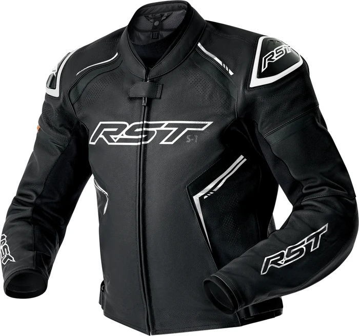 RST - 103605WHI-52 - S1 D3O LEATHER JACKET BLK/WHI 4X