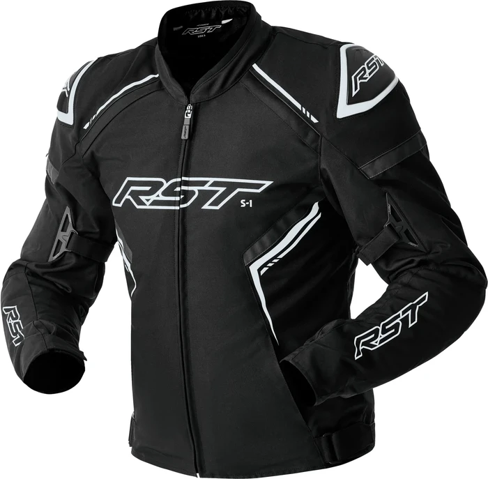 RST - 103614WHI-46 - S1 D3O TEXTILE JACKET BLACK/WHITE XL