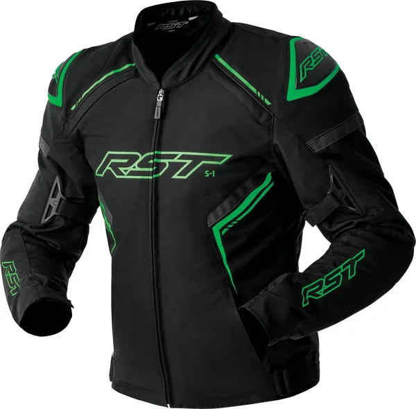 RST - 103614F.GRN-42 - S1 D3O TEXTILE JACKET BLACK/GREY/FLO GRN MD