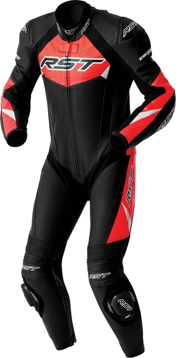 RST - 103634F.RED-44 - TRACTECH EVO D3O SUIT BLK/FLO RED LEATHER LG