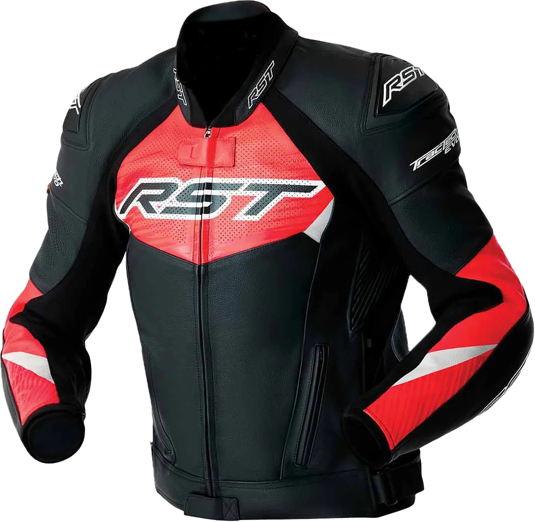RST - 103635F.RED-40 - TRACTECH EVO 5 D3O JACKET BLK/FLO RED LEATHER SM