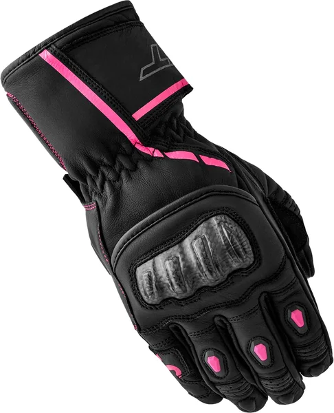 RST - 103653PNK-06 - S1 D3O LADIES GLOVE BLACK/PINK LEATHER SM