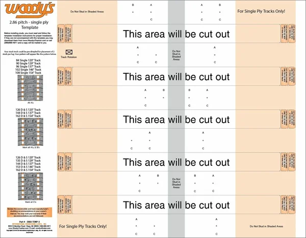 WOODYS - 286S-TEMP-3 - 2.86" Pitch Single Ply Template