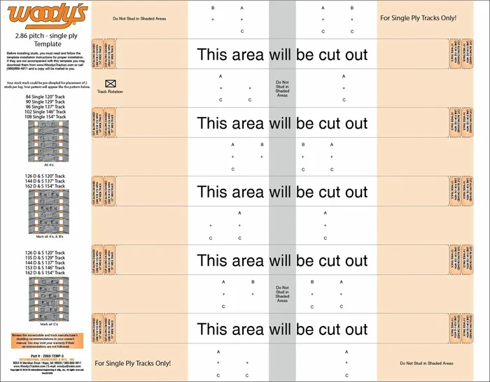 WOODYS - 286S-TEMP-3 - 2.86" Pitch Single Ply Template
