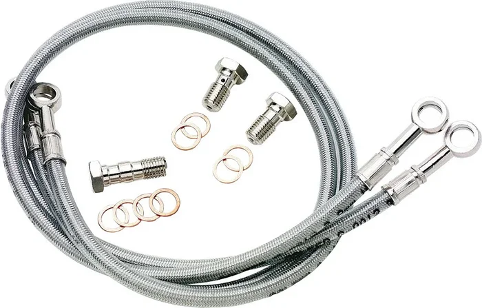GBrakes - FK003D445-3 - BRAKE LINE FRONT SILVER KAW