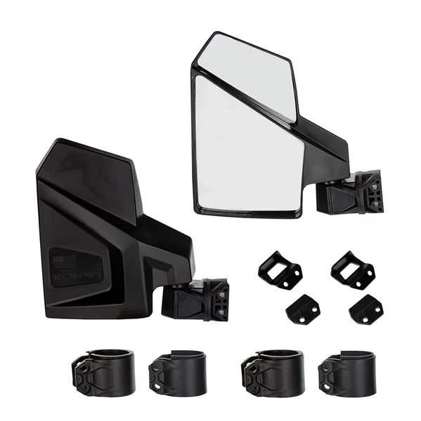 KOLPIN 4.125"x7.75" UTV Side Mirrors - Durable, Clear Vision, Wide-Angle Visibility