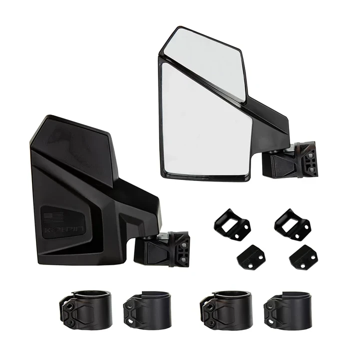 KOLPIN 4.125"x7.75" UTV Side Mirrors - Durable, Clear Vision, Wide-Angle Visibility