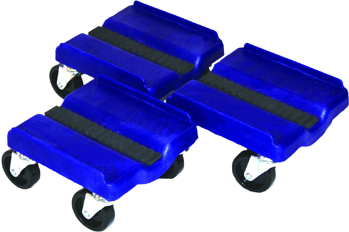 SUPERCADDY SS BLU Four Wheel Dolly Set - Durable & Lightweight Tool for Powersports Enthusiasts