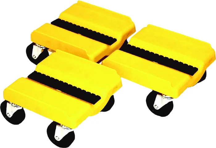 SUPERCADDY SS YEL Four Wheel Dolly Set – Durable & Lightweight Tool for Powersports Enthusiasts