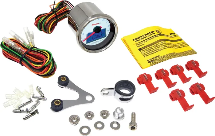 KOSO H-D Tachometer with Stepper Motor & Illuminated Needle - High Performance Motorcycle Gauge