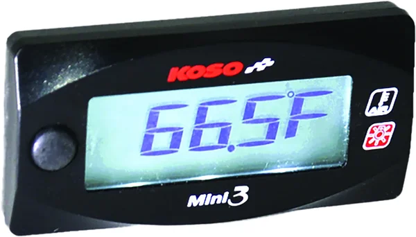 KOSO Mini 3 Ambient Air Temperature Meter - Precision Gauge for Racing & Motorcycle Use