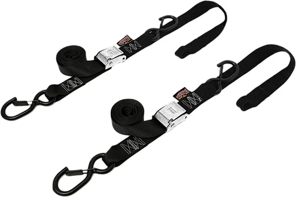 POWERTYE 1 1/2" Fat Ratchet Straps with Soft Tie & Secure Hooks - Durable Tie-Downs for Powersports