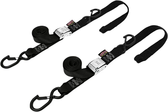 POWERTYE 1 1/2" Fat Ratchet Straps with Soft Tie & Secure Hooks - Durable Tie-Downs for Powersports