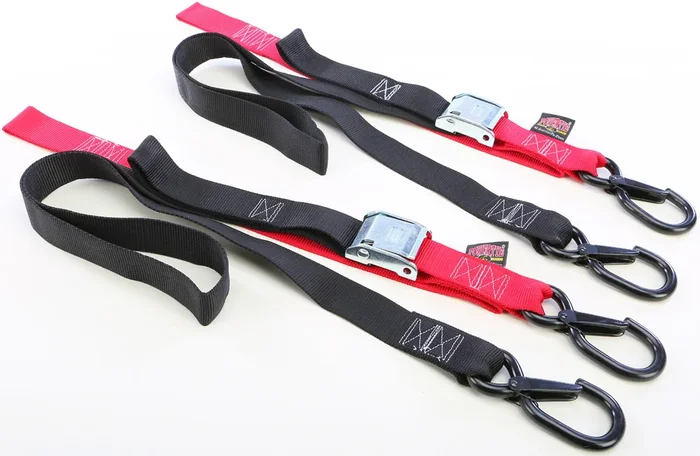 POWERTYE 1 1/2" Fat Straps with Soft Tie & Secure Hooks - Durable Tie-Downs for Powersports