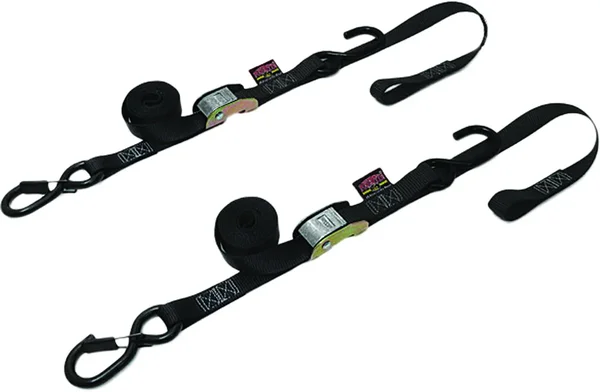 POWERTYE 1 1/2" Fat Straps with Soft Tie & Secure Hooks - Durable Tie-Downs for Powersports