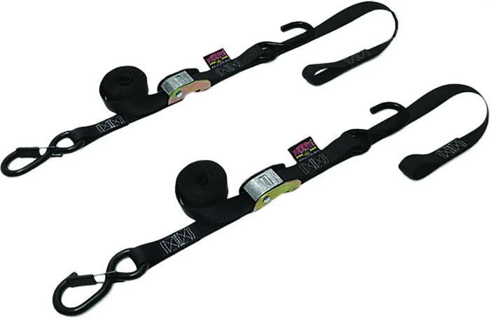 POWERTYE 1 1/2" Fat Straps with Soft Tie & Secure Hooks - Durable Tie-Downs for Powersports