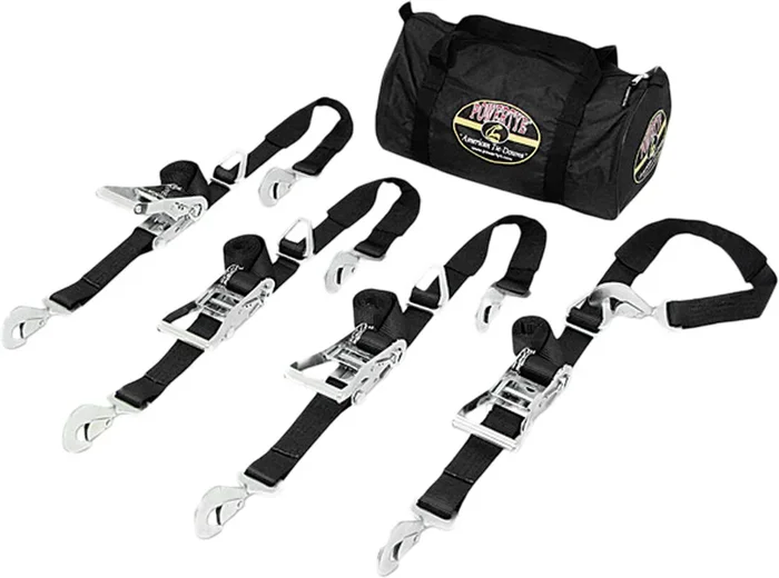 POWERTYE 2" x 6' UTV Trailer Kit with Twist Hooks & Nylon Straps - Heavy-Duty Tie-Downs for Secure Hauling