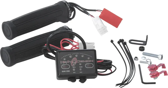 HEAT DEMON 215048 Clamp-On Quad Zone Heated Grip Kit - 4-Zone Temperature Control for Quads