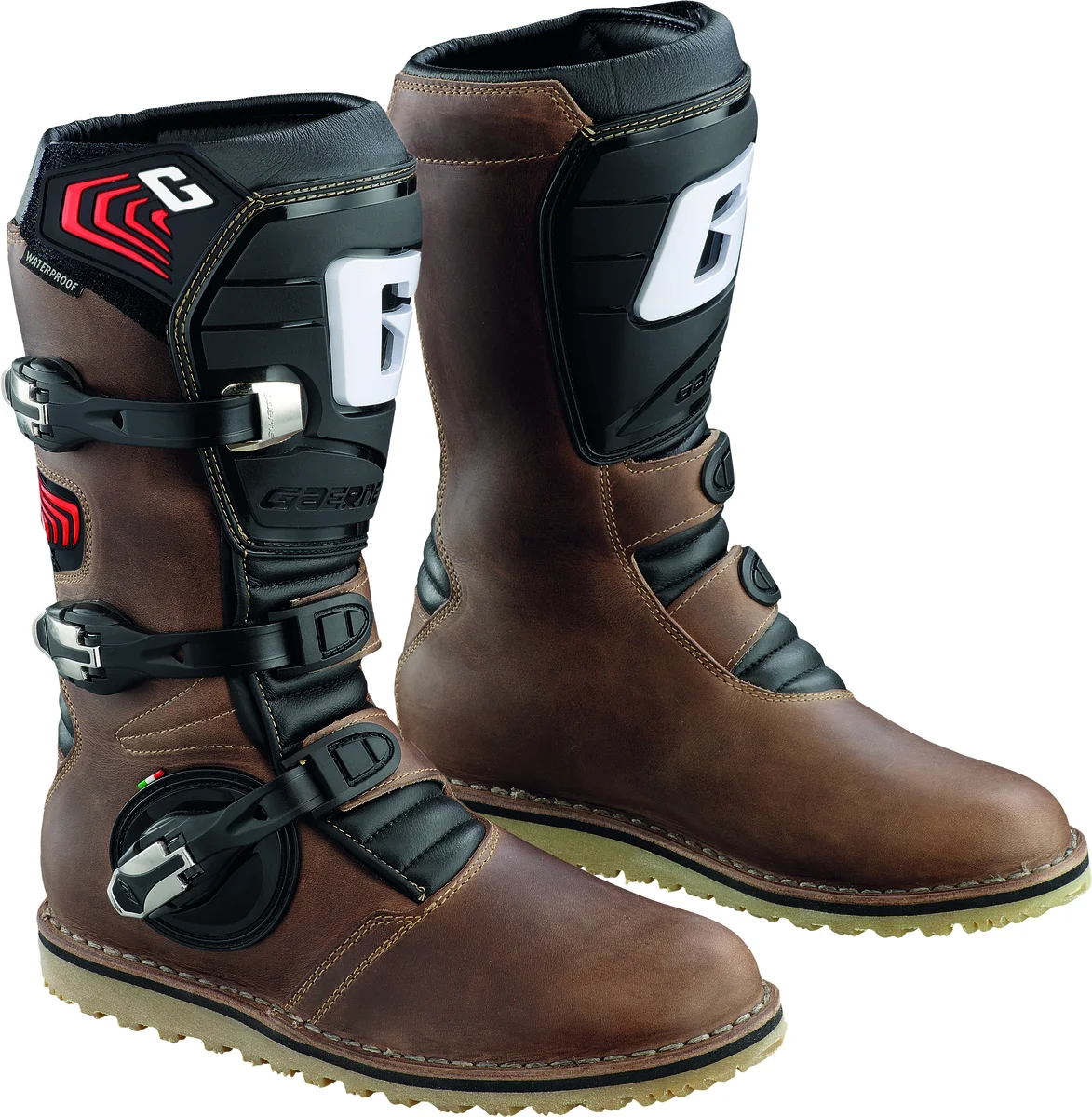 Gaerne Balance Oiled Boots - Durable Waterproof Motorcycle Footwear with Shin Guard & Drytech Technology