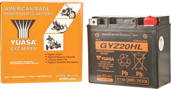 YUASA YUAM720GH GYZ Series AGM Battery - High-Capacity Power for Powersports Vehicles