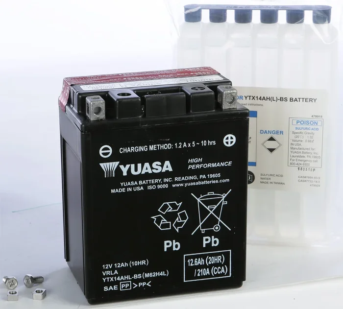 YUASA YUAM62H4L AGM Maintenance-Free Battery – High-Capacity Power for Powersports Vehicles