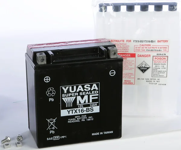 YUASA YUAM32X6S AGM Battery - Maintenance-Free Power for Powersports Vehicles