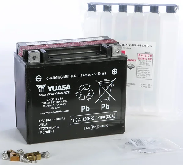 YUASA YUAM620BH AGM Maintenance-Free Battery – High-Capacity Power for Powersports Vehicles