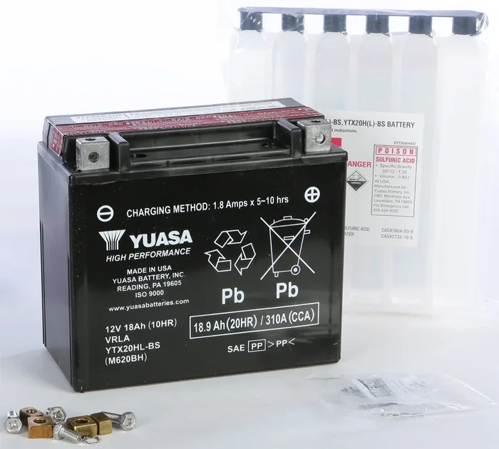YUASA YUAM620BH AGM Maintenance-Free Battery – High-Capacity Power for Powersports Vehicles
