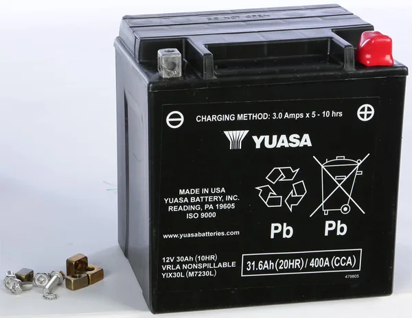 YUASA YUAM7230L Sealed Factory Activated Battery - High-Capacity Powersports Battery