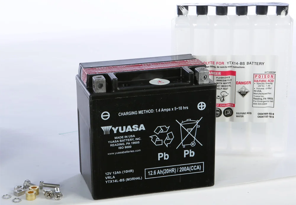 YUASA YUAM3RH4L AGM Maintenance-Free Battery – High-Capacity Power for Powersports Vehicles