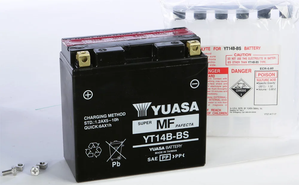 YUASA YUAM624B4 AGM Maintenance-Free Battery - High-Capacity Power for Powersports Vehicles