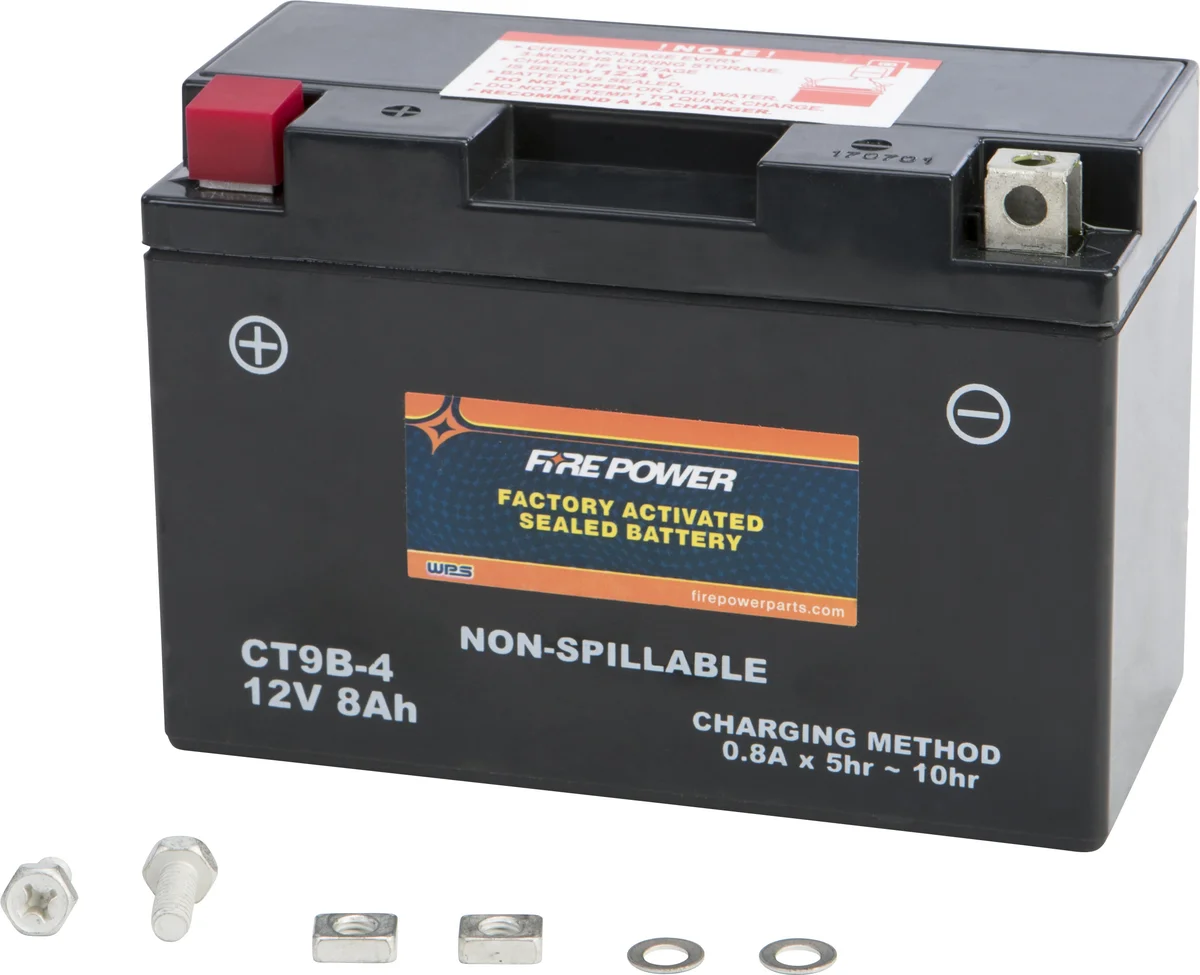 FIRE POWER CT9B-4 Factory Activated Sealed Battery - High-Capacity Power for Powersports Vehicles